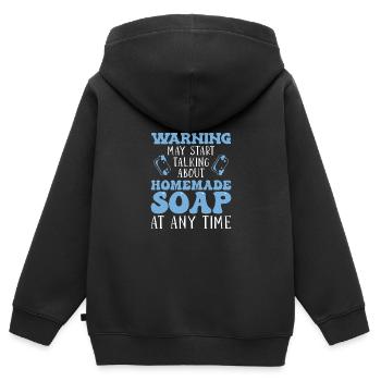 Seife Herstellen Handgemachte Seife - Kinder Premium Organic Zip Hoodie - Schwarz - Hinten - AI Model Kid Male (0cm)