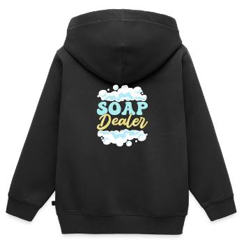Seife Herstellen Handgemachte Seife - Kinder Premium Organic Zip Hoodie - Schwarz - Hinten - AI Model Kid Male (0cm)