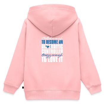Fluglotse Flughafen Tower - Kinder Premium Organic Zip Hoodie - Rosa - Hinten - AI Model Kid Female (0cm)