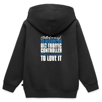 Fluglotse Flughafen Tower - Kinder Premium Organic Zip Hoodie - Schwarz - Hinten - AI Model Kid Male (0cm)
