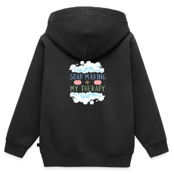 Seife Herstellen Handgemachte Seife - Kinder Premium Organic Zip Hoodie - Schwarz - Hinten - AI Model Kid Male (0cm)