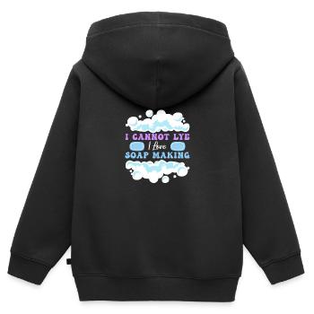 Seife Herstellen Handgemachte Seife - Kinder Premium Organic Zip Hoodie - Schwarz - Hinten - AI Model Kid Male (0cm)