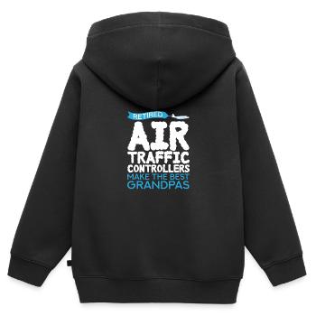 Fluglotse Flughafen Tower - Kinder Premium Organic Zip Hoodie - Schwarz - Hinten - AI Model Kid Male (0cm)
