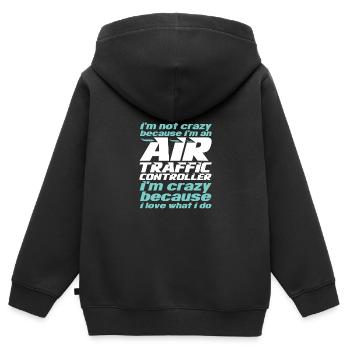 Fluglotse Flughafen Tower - Kinder Premium Organic Zip Hoodie - Schwarz - Hinten - AI Model Kid Male (0cm)