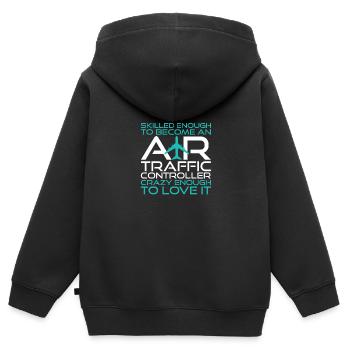 Fluglotse Flughafen Tower - Kinder Premium Organic Zip Hoodie - Schwarz - Hinten - AI Model Kid Male (0cm)