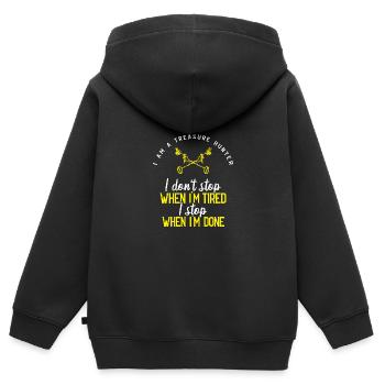 Treasure Hunter Treasure Hunt Metal Detector - Kids Premium Organic Zip-up Hoodie - black - Back - AI Model Kid Male (0cm)
