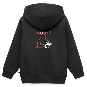 Wrestling - Kinder Premium Organic Zip Hoodie - Schwarz - Hinten - AI Model Kid Male (0cm)
