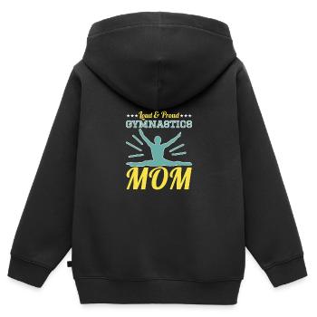 Gymnastik Turnen Turner - Kinder Premium Organic Zip Hoodie - Schwarz - Hinten - AI Model Kid Male (0cm)