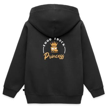 Food Truck Streetfood - Sweat Premium à capuche zippé enfant bio - noir - Dos - AI Model Kid Male (0cm)