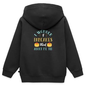 Pfannkuchen - Kinder Premium Organic Zip Hoodie - Schwarz - Hinten - AI Model Kid Male (0cm)