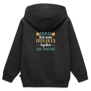 Pfannkuchen - Kinder Premium Organic Zip Hoodie - Schwarz - Hinten - AI Model Kid Male (0cm)