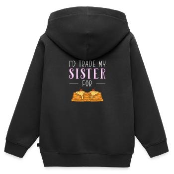 Pfannkuchen - Kinder Premium Organic Zip Hoodie - Schwarz - Hinten - AI Model Kid Male (0cm)