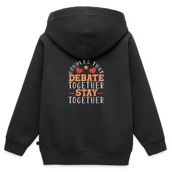 Debattieren Debatte Argumentieren - Kinder Premium Organic Zip Hoodie - Schwarz - Hinten - AI Model Kid Male (0cm)