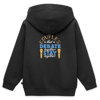 Debattieren Debatte Argumentieren - Kinder Premium Organic Zip Hoodie - Schwarz - Hinten - AI Model Kid Male (0cm)