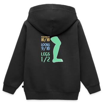 Accès en fauteuil roulant - Sweat Premium à capuche zippé enfant bio - noir - Dos - AI Model Kid Male (0cm)