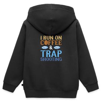 Clay pigeon shooting - Kids Premium Organic Zip-up Hoodie - black - Back - AI Model Kid Male (0cm)