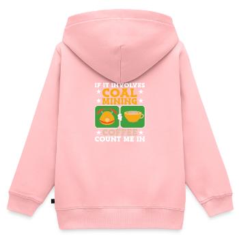 Mineurs de mines - Sweat Premium à capuche zippé enfant bio - rose - Dos - AI Model Kid Female (0cm)