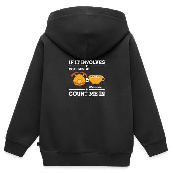 Mineurs de mines - Sweat Premium à capuche zippé enfant bio - noir - Dos - AI Model Kid Male (0cm)