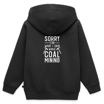 Mineurs de mines - Sweat Premium à capuche zippé enfant bio - noir - Dos - AI Model Kid Male (0cm)