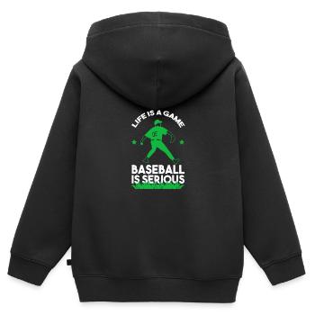 Baseballspieler Baseball - Kinder Premium Organic Zip Hoodie - Schwarz - Hinten - AI Model Kid Male (0cm)