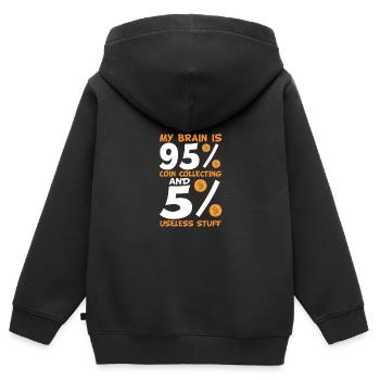 Les collectionneurs de pièces collectent des pièces - Sweat Premium à capuche zippé enfant bio - noir - Dos - AI Model Kid Male (0cm)