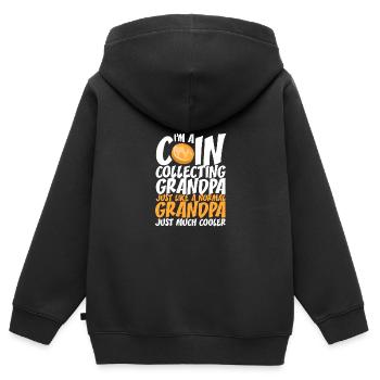 Les collectionneurs de pièces collectent des pièces - Sweat Premium à capuche zippé enfant bio - noir - Dos - AI Model Kid Male (0cm)
