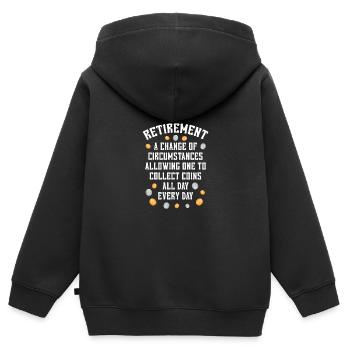 Les collectionneurs de pièces collectent des pièces - Sweat Premium à capuche zippé enfant bio - noir - Dos - AI Model Kid Male (0cm)