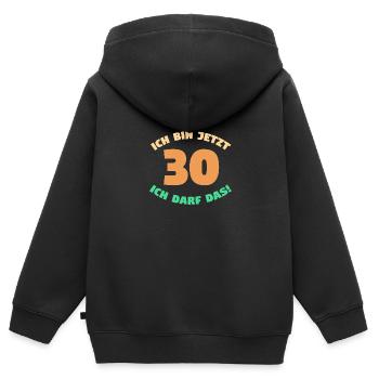 Dreißig Dreißigster 30 Jahre Geburtstag - Kinder Premium Organic Zip Hoodie - Schwarz - Hinten - AI Model Kid Male (0cm)