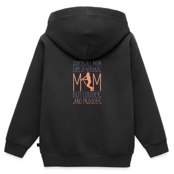 Softball - Sweat Premium à capuche zippé enfant bio - noir - Dos - AI Model Kid Male (0cm)