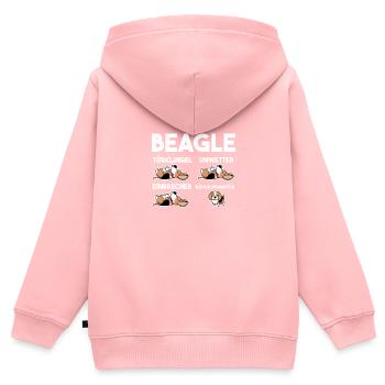 Hund Beagle - Kinder Premium Organic Zip Hoodie - Rosa - Hinten - AI Model Kid Female (0cm)