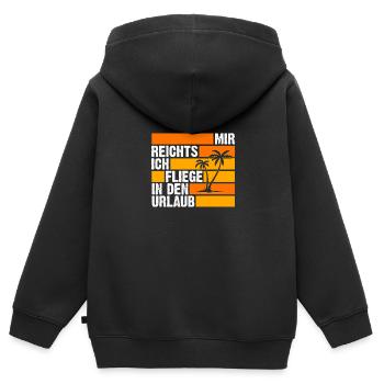Sommerurlaub Urlauber Urlaub - Kinder Premium Organic Zip Hoodie - Schwarz - Hinten - AI Model Kid Male (0cm)