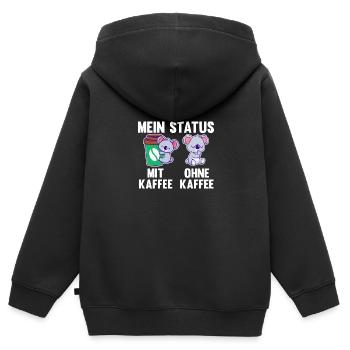 Koala Mein Status Mit Kaffee Ohne Kaffee - Kinder Premium Organic Zip Hoodie - Schwarz - Hinten - AI Model Kid Male (0cm)