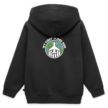 My First Airplane Ride Vacation Trip Solo - Kids Premium Organic Zip-up Hoodie - black - Back - AI Model Kid Male (0cm)