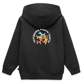 Professional Balloon Animal Twister Circus - Kinder Premium Organic Zip Hoodie - Schwarz - Hinten - AI Model Kid Male (0cm)