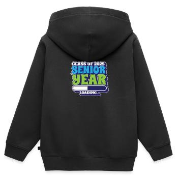 Classe de 2025 Année senior Chargement Future High - Sweat Premium à capuche zippé enfant bio - noir - Dos - AI Model Kid Male (0cm)
