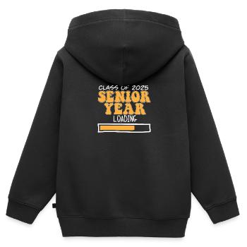 Classe de 2025 Année senior Chargement Future High - Sweat Premium à capuche zippé enfant bio - noir - Dos - AI Model Kid Male (0cm)