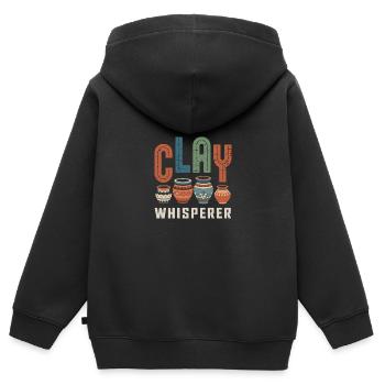 Töpfer Töpfern - Kinder Premium Organic Zip Hoodie - Schwarz - Hinten - AI Model Kid Male (0cm)