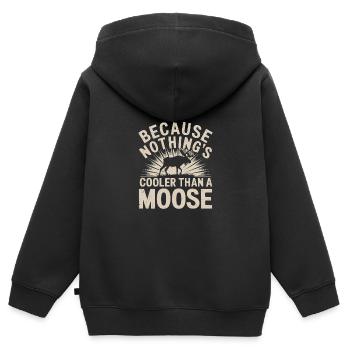 Elch - Kinder Premium Organic Zip Hoodie - Schwarz - Hinten - AI Model Kid Male (0cm)