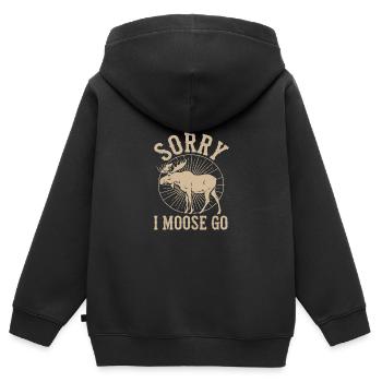 Sorry I Moose Go Elch - Kinder Premium Organic Zip Hoodie - Schwarz - Hinten - AI Model Kid Male (0cm)