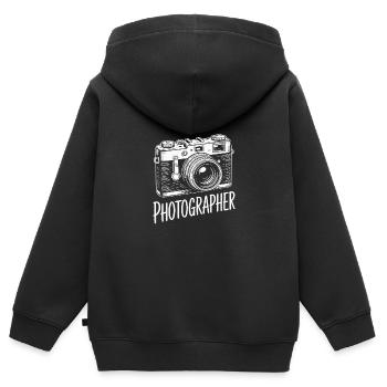 Fotograf Spiegelreflexkamera Fotografieren - Kinder Premium Organic Zip Hoodie - Schwarz - Hinten - AI Model Kid Male (0cm)