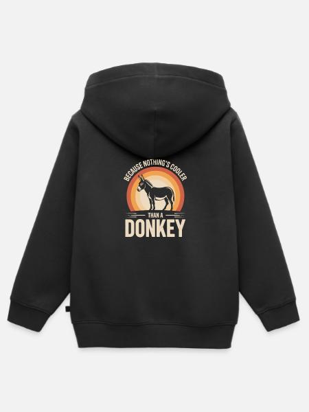 Esel Lustiger Spruch - Kinder Premium Organic Zip Hoodie - Schwarz
