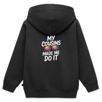 Cousins Cousin Cousine Familienfeier - Kinder Premium Organic Zip Hoodie - Schwarz - Hinten - AI Model Kid Male (0cm)