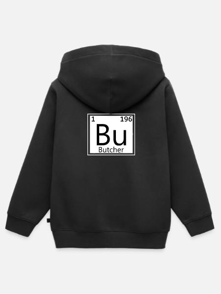 Metzger Periodensystem Fleisch Fleischer - Kinder Premium Organic Zip Hoodie - Schwarz