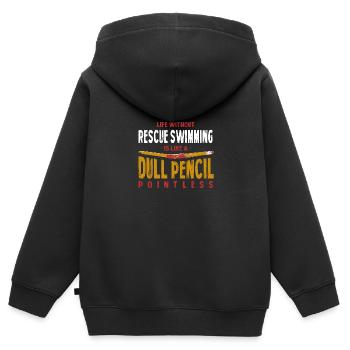 La vie sans sauvetage La natation est comme une nuit ennuyeuse - Sweat Premium à capuche zippé enfant bio - noir - Dos - AI Model Kid Male (0cm)