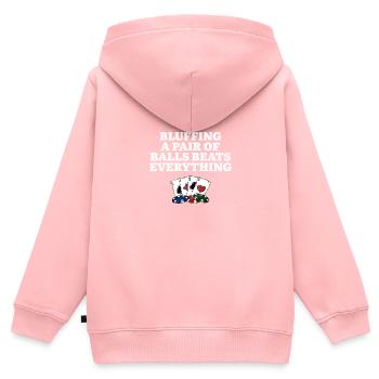 Bluffer Bat tout Gambler Poker Gambling - Sweat Premium à capuche zippé enfant bio - rose - Dos - AI Model Kid Female (0cm)