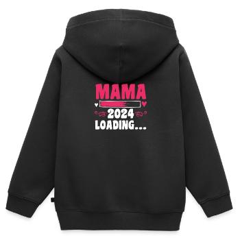 Werdende Mama 2024 - Kinder Premium Organic Zip Hoodie - Schwarz - Hinten - AI Model Kid Male (0cm)