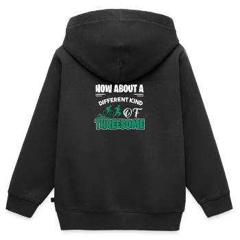 Triathlon Motiv für Triathleten - Kinder Premium Organic Zip Hoodie - Schwarz - Hinten - AI Model Kid Male (0cm)