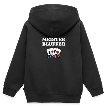 Master Bluffer Casino Poker Jeu Poker Poker - Sweat Premium à capuche zippé enfant bio - noir - Dos - AI Model Kid Male (0cm)