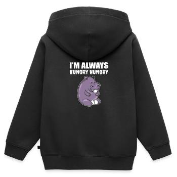 Ich habe immer Hunger Feinschmecker Gift - Kinder Premium Organic Zip Hoodie - Schwarz - Hinten - AI Model Kid Male (0cm)