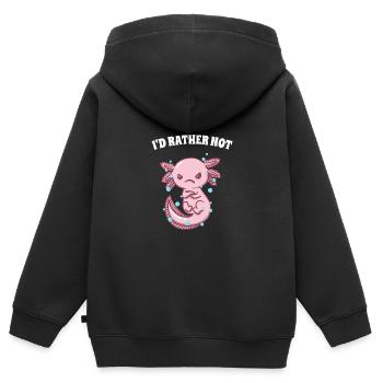 Ich würde eher kein lustiger introvertierter Humor - Kinder Premium Organic Zip Hoodie - Schwarz - Hinten - AI Model Kid Male (0cm)